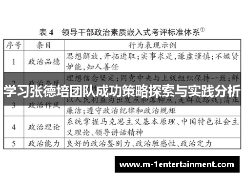 学习张德培团队成功策略探索与实践分析